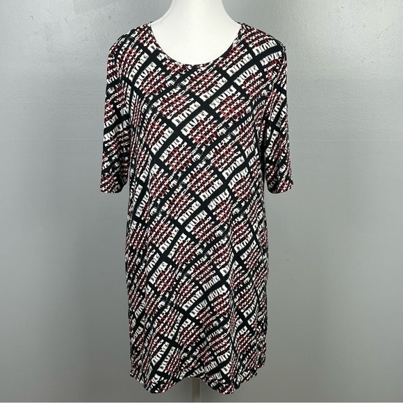J. Jill Wearever Collection half sleeve black red white tunic, size medium. - Picture 1 of 8
